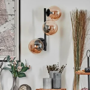 hofstein Chehalis Boule lumineuse, Applique murale Ambre, 3 lumières* Lampes En Verre