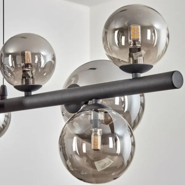 hofstein Chehalis Boule lumineuse, Suspension Fumé, 10 lumières* Lampes Modernes