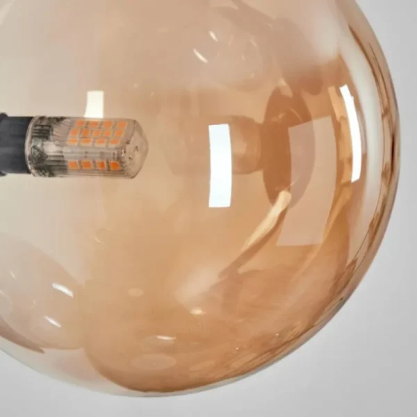 hofstein Chehalis Boule lumineuse Ambre, 3 lumières* Lampes En Verre