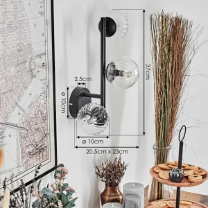 hofstein Chehalis Boule lumineuse, Applique murale Clair, 3 lumières* Lampes Modernes