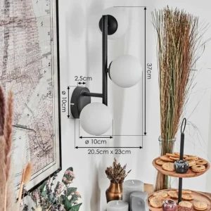 hofstein Chehalis Boule lumineuse, Applique murale Blanc, 3 lumières* Lampes En Verre