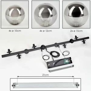 hofstein Chehalis Boule lumineuse, Suspension Fumé, 10 lumières* Lampes Modernes