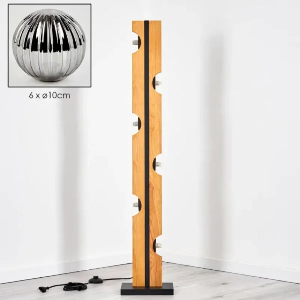 hofstein Chehalis Boule lumineuse, Lampadaire Écru, Noir, 6 lumières* Lampes Modernes