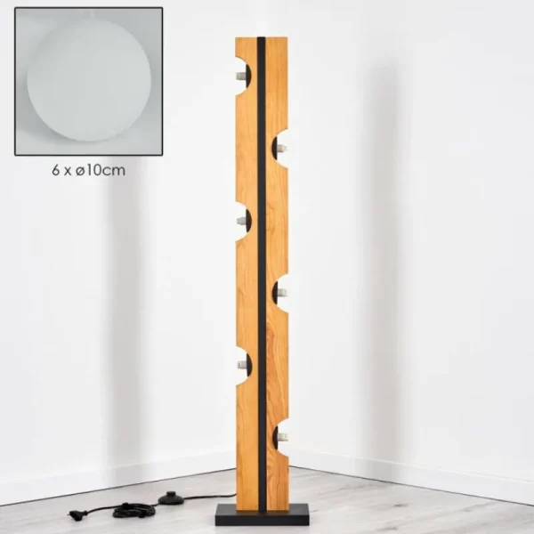 hofstein Chehalis Boule lumineuse, Lampadaire Écru, Noir, 6 lumières* Lampes Modernes