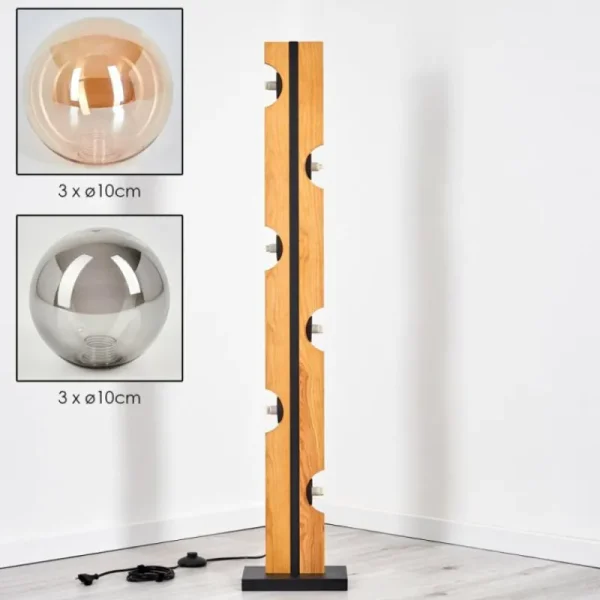 hofstein Chehalis Boule lumineuse, Lampadaire Écru, Noir, 6 lumières* Lampes Modernes