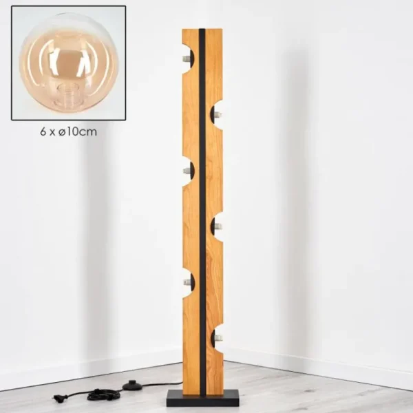 hofstein Chehalis Boule lumineuse, Lampadaire Écru, Noir, 6 lumières* Lampes Modernes