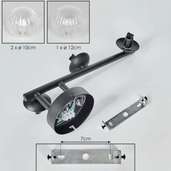 hofstein Chehalis Boule lumineuse 23 cm Clair, 3 lumières* Lampes Modernes
