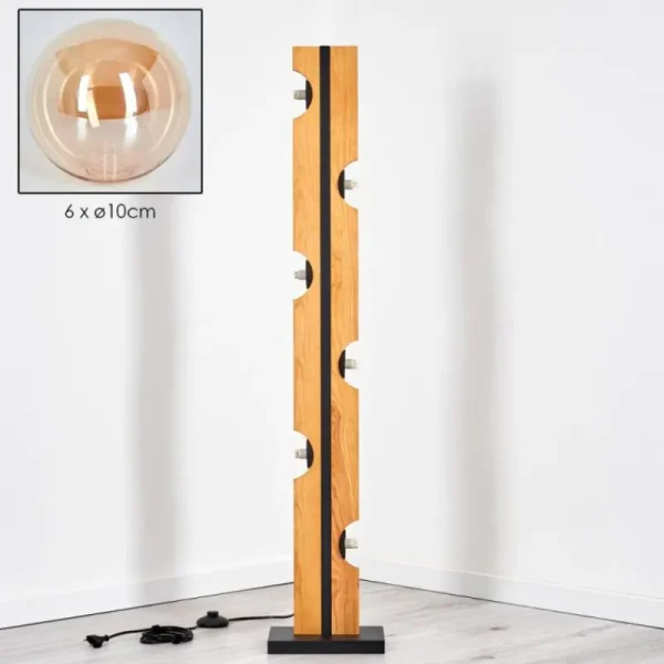 hofstein Chehalis Boule lumineuse, Lampadaire Écru, Noir, 6 lumières* Lampes Modernes