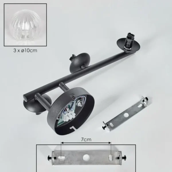 hofstein Chehalis Boule lumineuse, Applique murale Clair, 3 lumières* Lampes Modernes
