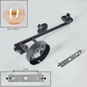 hofstein Chehalis Boule lumineuse, Applique murale 33 cm Ambre, Clair, 3 lumières* Lampes En Verre