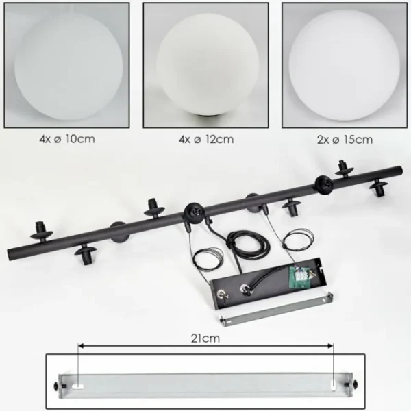 hofstein Chehalis Boule lumineuse, Suspension Blanc, 10 lumières* Lampes En Verre