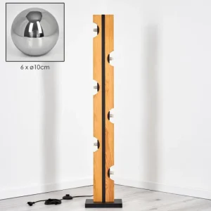 hofstein Chehalis Boule lumineuse, Lampadaire Écru, Noir, 6 lumières* Lampes Modernes