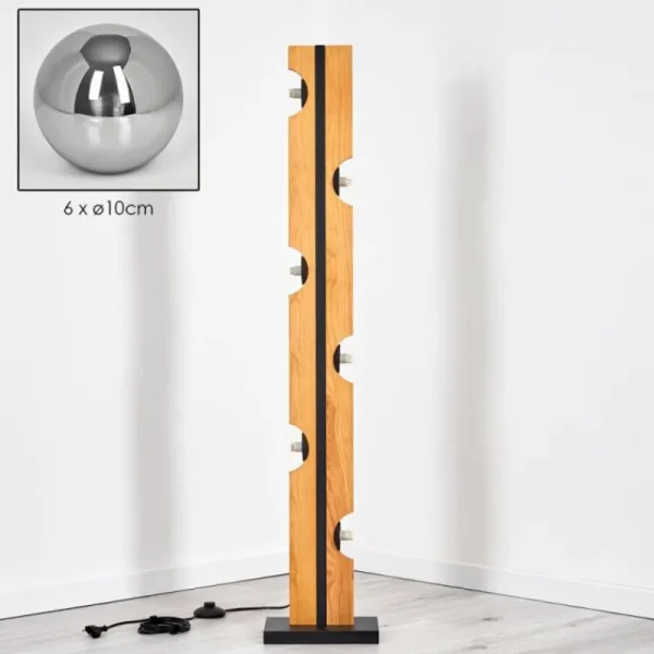 hofstein Chehalis Boule lumineuse, Lampadaire Écru, Noir, 6 lumières* Lampes Modernes