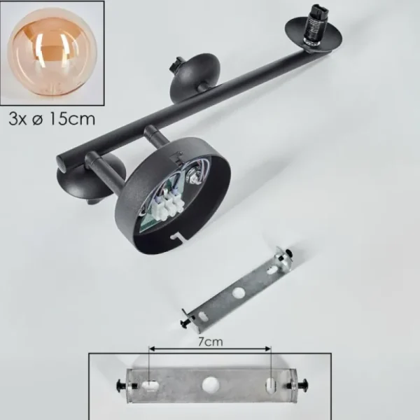 hofstein Chehalis Boule lumineuse Ambre, 3 lumières* Lampes En Verre
