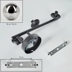hofstein Chehalis Boule lumineuse, Applique murale Fumé, 3 lumières* Lampes Modernes