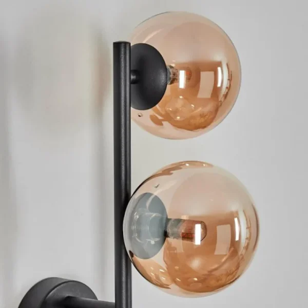 hofstein Chehalis Boule lumineuse, Applique murale Ambre, 3 lumières* Lampes En Verre