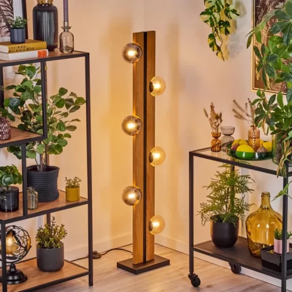 hofstein Chehalis Boule lumineuse, Lampadaire Écru, Noir, 6 lumières* Lampes Modernes