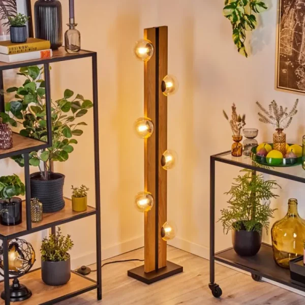 hofstein Chehalis Boule lumineuse, Lampadaire Écru, Noir, 6 lumières* Lampes Modernes