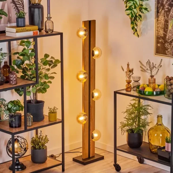 hofstein Chehalis Boule lumineuse, Lampadaire Écru, Noir, 6 lumières* Lampes Modernes