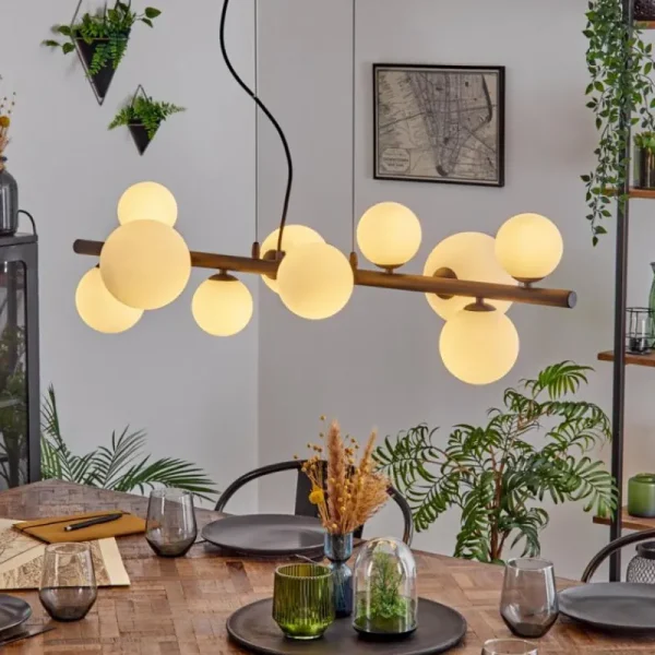 hofstein Chehalis Boule lumineuse, Suspension Blanc, 10 lumières* Lampes En Verre