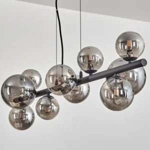 hofstein Chehalis Boule lumineuse, Suspension Fumé, 10 lumières* Lampes Modernes