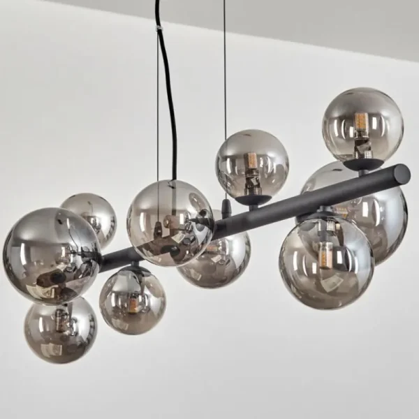 hofstein Chehalis Boule lumineuse, Suspension Fumé, 10 lumières* Lampes Modernes
