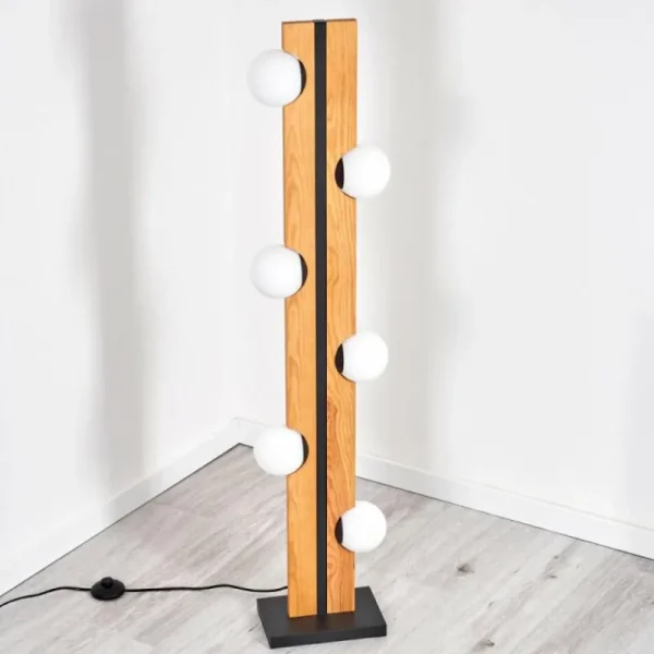 hofstein Chehalis Boule lumineuse, Lampadaire Écru, Noir, 6 lumières* Lampes Modernes
