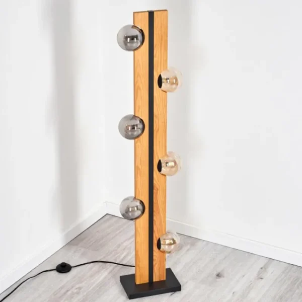 hofstein Chehalis Boule lumineuse, Lampadaire Écru, Noir, 6 lumières* Lampes Modernes