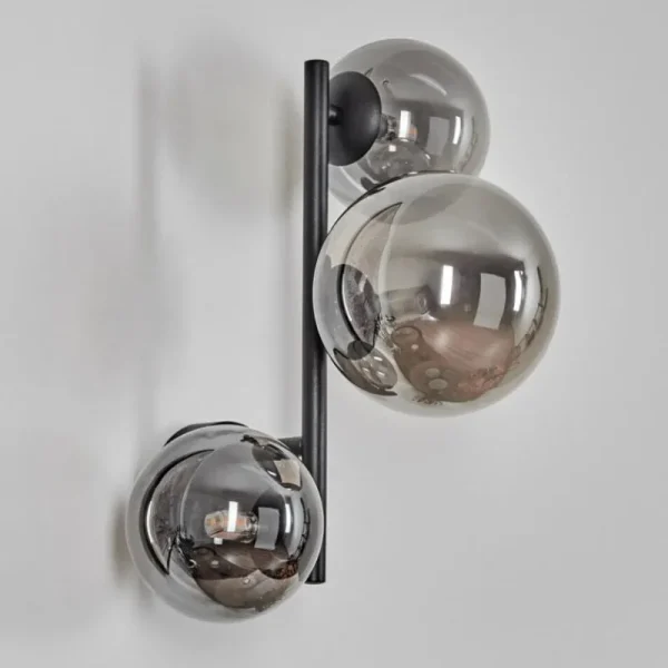 hofstein Chehalis Boule lumineuse, Applique murale 23 cm Fumé, 3 lumières* Lampes Modernes