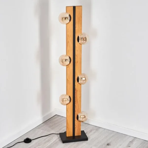 hofstein Chehalis Boule lumineuse, Lampadaire Écru, Noir, 6 lumières* Lampes Modernes