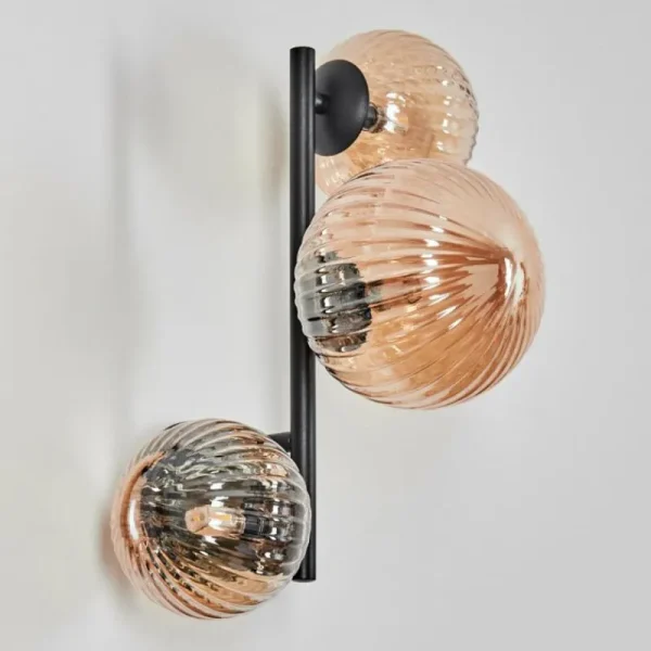hofstein Chehalis Boule lumineuse, Applique murale Ambre, 3 lumières* Lampes Modernes