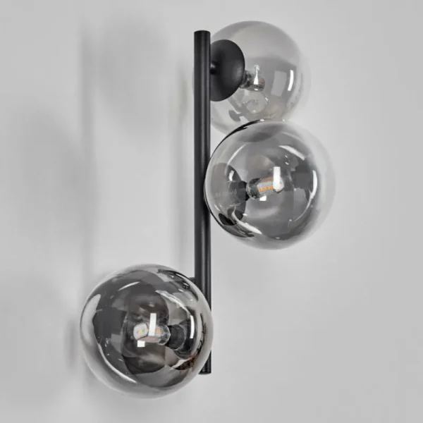 hofstein Chehalis Boule lumineuse, Applique murale 28 cm Chrome, Clair, Fumé, 3 lumières* Lampes Modernes