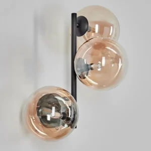 hofstein Chehalis Boule lumineuse, Applique murale 33 cm Ambre, Clair, 3 lumières* Lampes En Verre