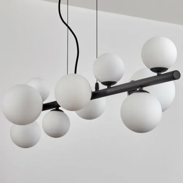 hofstein Chehalis Boule lumineuse, Suspension Blanc, 10 lumières* Lampes En Verre