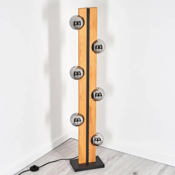 hofstein Chehalis Boule lumineuse, Lampadaire Écru, Noir, 6 lumières* Lampes Modernes