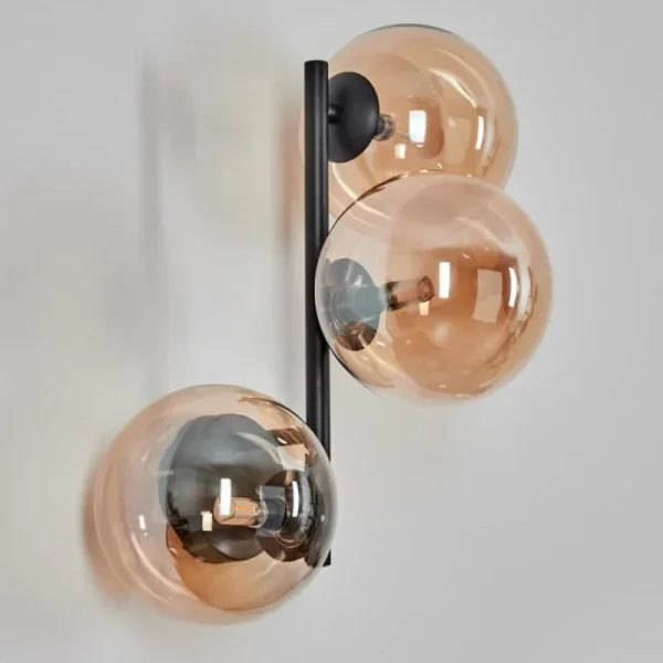 hofstein Chehalis Boule lumineuse Ambre, 3 lumières* Lampes En Verre
