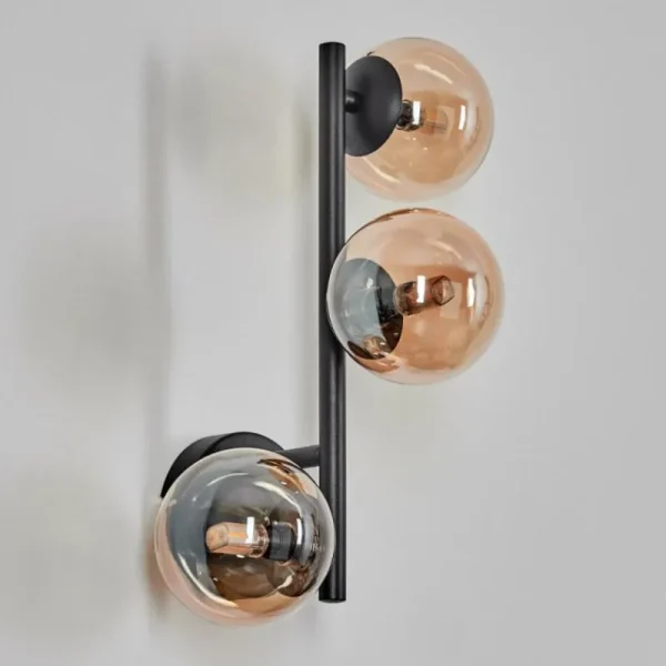 hofstein Chehalis Boule lumineuse, Applique murale Ambre, 3 lumières* Lampes En Verre
