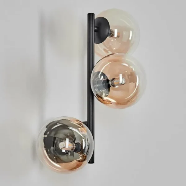 hofstein Chehalis Boule lumineuse, Applique murale Ambre, Clair, 3 lumières* Lampes En Verre