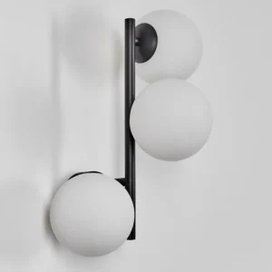 hofstein Chehalis Boule lumineuse, Applique murale 28 cm Blanc, 3 lumières* Lampes En Verre