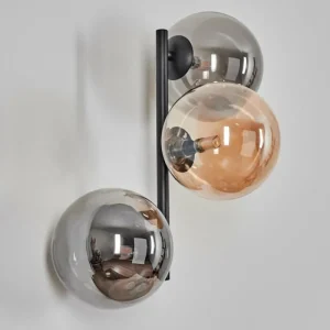 hofstein Chehalis Boule lumineuse, Applique murale Ambre, Fumé, 3 lumières* Lampes Modernes