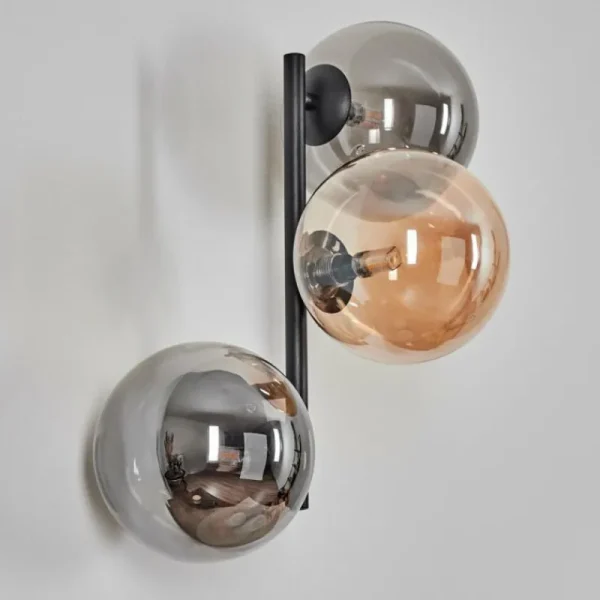 hofstein Chehalis Boule lumineuse, Applique murale Ambre, Fumé, 3 lumières* Lampes Modernes