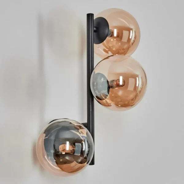 hofstein Chehalis Boule lumineuse, Applique murale Ambre, 3 lumières* Lampes En Verre