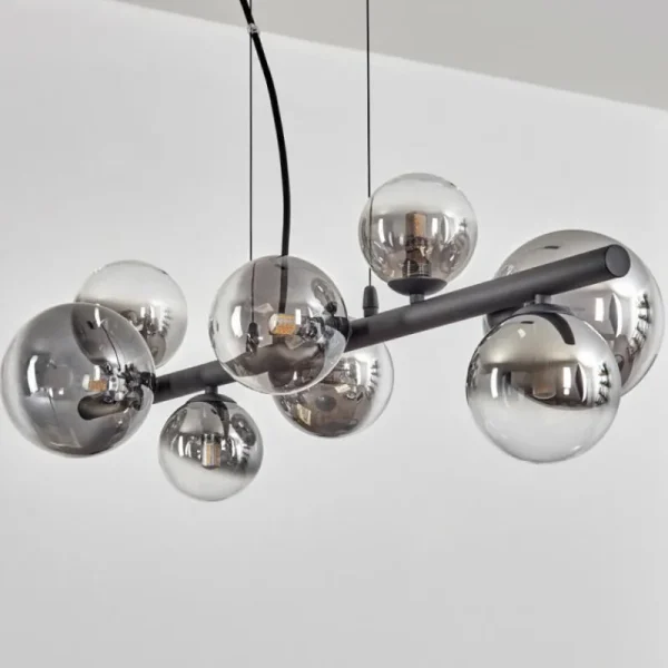 hofstein Chehalis Boule lumineuse, Suspension Clair, Fumé, 8 lumières* Lampes Modernes