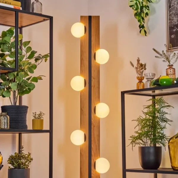 hofstein Chehalis Boule lumineuse, Lampadaire Écru, Noir, 6 lumières* Lampes Modernes