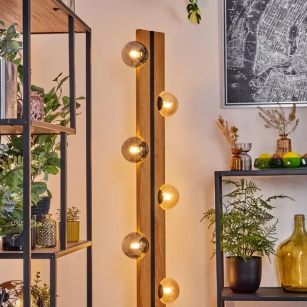 hofstein Chehalis Boule lumineuse, Lampadaire Écru, Noir, 6 lumières* Lampes Modernes