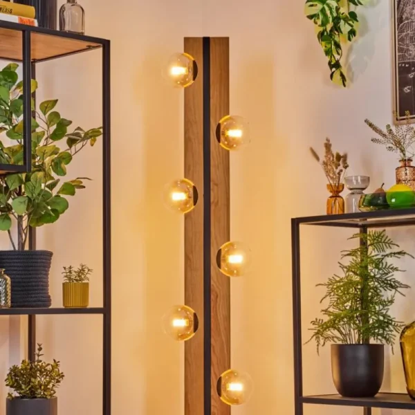hofstein Chehalis Boule lumineuse, Lampadaire Écru, Noir, 6 lumières* Lampes Modernes
