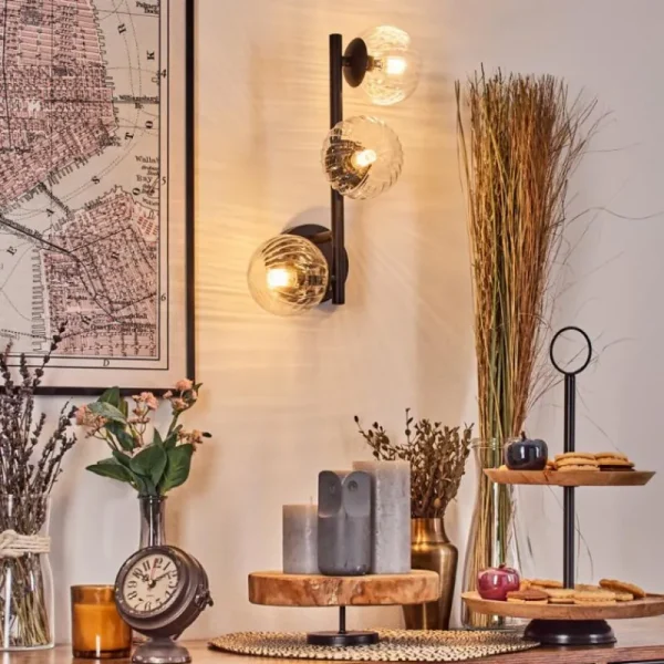 hofstein Chehalis Boule lumineuse, Applique murale Clair, 3 lumières* Lampes Modernes