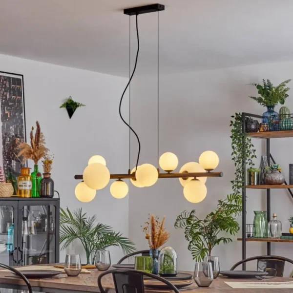 hofstein Chehalis Boule lumineuse, Suspension Blanc, 10 lumières* Lampes En Verre