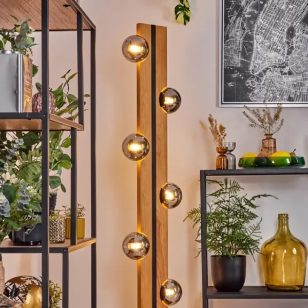hofstein Chehalis Boule lumineuse, Lampadaire Écru, Noir, 6 lumières* Lampes Modernes