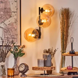 hofstein Chehalis Boule lumineuse Ambre, 3 lumières* Lampes En Verre
